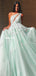 Gorgeous One-Shoulder Tulle A-line Backless Lace Prom Dresses, FC6327