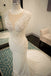 Seen Through Back Whtie Mermaid Lace Inexpensive Romantic Long Wedding Dress, WG633