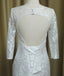 Long Sleeves Open Back Lace Up Online Cheap Long Wedding Dresses, WG636