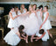 Short Knee-Length White Chiffon A-Line Sleeveless Bridesmaid Dress, KX647