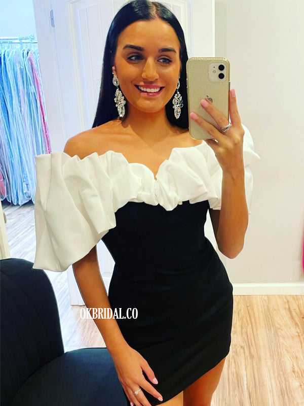 White and black off the shoulder dress Outlet