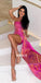 Straight Neckline Mermaid Backless Long Sexy Prom Dresses, FC7024