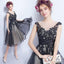 Sleeveless Applique Homecoming Dress, Tulle Tea-Length Homecoming Dress, LB0703