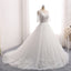 Long Wedding Dress, Short Sleeve Wedding Dress, Tulle Wedding Dress, Open-Back Bridal Dress, Charming Wedding Dress, Applique Bridal Dress, High Quality Wedding Dress, LB0728