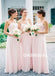 Cheap Pink Sweet Heart Bridesmaid Dress, Chiffon Backless Bridesmaid Dress, KX743