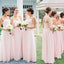 Cheap Pink Sweet Heart Bridesmaid Dress, Chiffon Backless Bridesmaid Dress, KX743