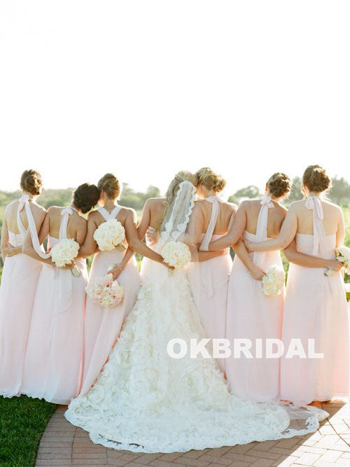 Pink Convertible Bridesmaid Dress,Cheap Chiffon Backless Bridesmaid Dress, KX746