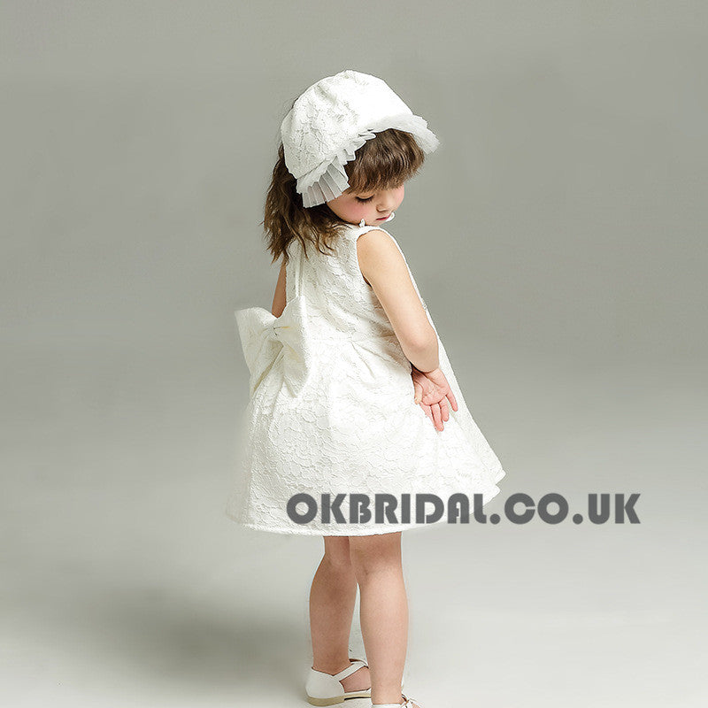 Lace Flower Girl Dresses with Knot-Bow, Popular Little Girl Dresses, KX761