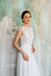 Long Chiffon Applique Wedding Dress, V-Back Beach Wedding Dress, A-Line Wedding Dress, LB0768