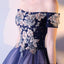Tulle Off Shoulder Homecoming Dress, Applique Knee-Length Vintage Homecoming Dress, LB0783
