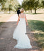 Charming Long Lace Top A-Line Wedding Dress, Tulle Round Neckline Backless Wedding Dress, KX785