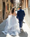 Charming Beaded Top Wedding Dress, A-Line Organza Backless Wedding Dress, KX786