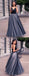 Tulle Sleeveless V-Neck Prom Dresses, A-Line Floor-length Satin Prom Dress, LB0837