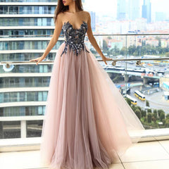 Pink Sparkle Spaghetti Straps A-line Backless Prom Dresses, FC6491 –  OkBridal