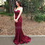 Sweet Heart Lace Bridesmaid Dress, Mermaid Bridesmaid Dress, Burgundy Bridesmaid Dress, KX83