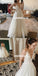Elegant A-Line Chiffon Wedding Dress, Lace Top Backless V-Neck Bridal Dress, Tulle, LB0857