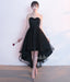 High-Low Tulle Unique Homecoming Dress, Applique Sweet Heart Black Homecoming Dress, LB0854