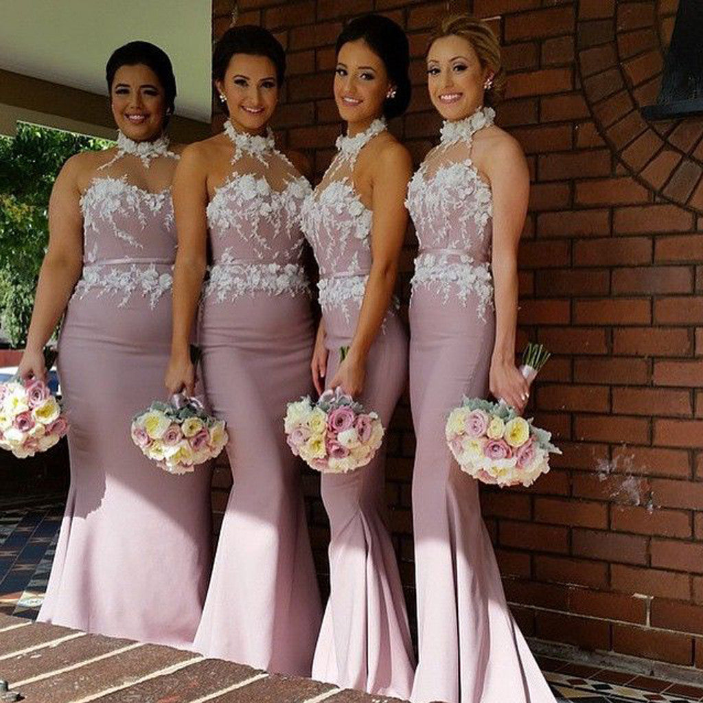 rose pink bridesmaid dresses