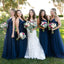 Long Tulle A-Line Bridesmaid Dresses, V-Neck Backless Bridesmaid Dresses, KX919