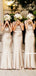 Off Shoulder Gold Charming Bridesmaid Dresses, Mermaid Soft Satin Backless Bridesmaid Dresses, KX935
