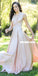 Pink Convertible Backless Bridesmaid Dress, Elastic Satin A-Line Bridesmaid Dress, KX956