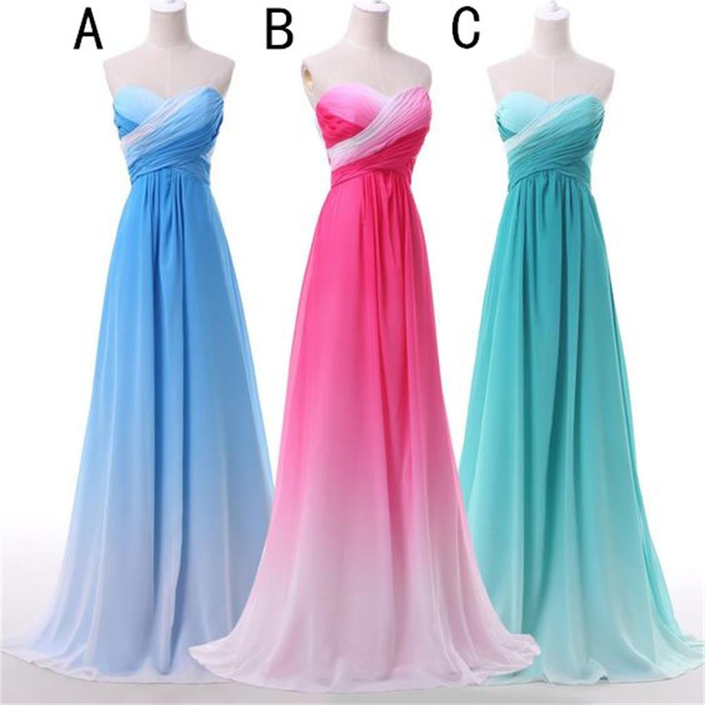 Strapless Gradiet Blue-White Prom Dresses, A-line Prom Dresses, Lovely Formal 2021 Prom Dresses Strapless Gradiet Blue-White Prom Dresses, A-line Prom Dresses, Lovely Formal 2021 Prom Dresses