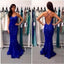 Long Prom Dress, Lace Prom Dress, Blue Prom Dress, Straps Prom Dress, Custom prom dress,Backless Prom Dress,PD0042