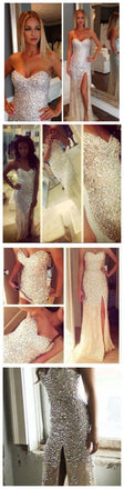 2017 Sexy Long Mermaid Rhinestone Evening Prom Dresses, PD0098