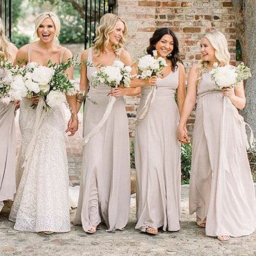 Cheap Simple Mismatched Styles Classic Formal Chiffon Floor-Length A Line Long Bridesmaid Dresses, WG182