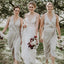 Charming V-Neck Sheath Elastic Satin Sleeveless Bridesmaid Dresses, FC1684
