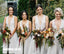 Simple Tea-Length A-Line Deep V-neck Bridesmaid Dresses, FC2006