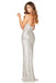 Sparkly Sequin Mermaid Sexy Backless Slit Halter Bridesmaid Dress, FC4006