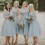 Tea-Length Chifffon Bridesmaid Dresses, V-Neck Sleeveless Cheap Bridesmaid Dresses, KX1044