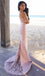 Hot Sale Mermaid Pink Lace Jersey Backless Sexy Long Bridesmaid Dress, KX931