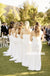 Satin Chiffon Long Bridesmaid Dress, White Backless Mermaid Bridesmaid Dress, KX934