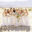 Satin Chiffon Long Bridesmaid Dress, White Backless Mermaid Bridesmaid Dress, KX934