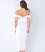 Charming White Off Shoulder Bridesmaid Dress, Slit Mermaid Backless Bridesmaid Dress, KX1386