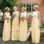 Charming Lace Top A-Line Chiffon Sleeveless Gorgeous Long Bridesmaid Dresses, FC982