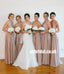 A-Line Different Styles Bridesmaid Dress, Cheap Floor-Length Convertible Bridesmaid Dress, KX954