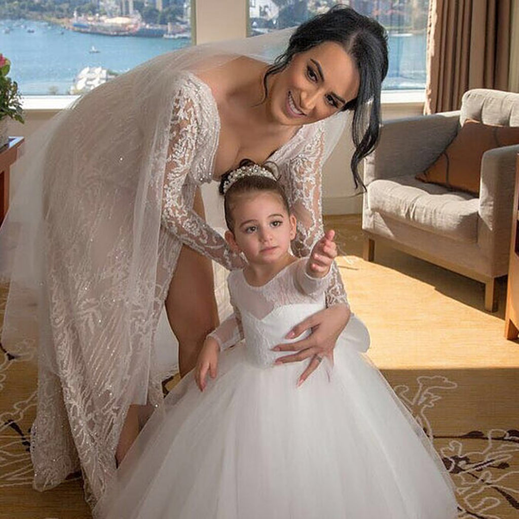 Ruffle Ball Gown Flower Girl Dresses with Belt little girl wedding Dre –  Siaoryne