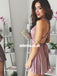 Convertible A-Line Homecoming Dress, Sleeveless Soft Satin Backless Homecoming Prom Dress, KX1296