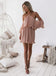 New Arrival Pink Chiffon Homecoming Dresses, Off Shoulder Sexy Homecoming Dresses, KX1391