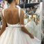 Cheap A-Line Tulle Wedding Dress, Elegant Organza Backless Bridal Dress, LB0931