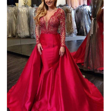 2024 Womens Sequin Split Red Dress Wedding Prom Ball Party Long Strapless  Dress | eBay
