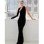 Black Special Desighed Long Sleeve Backless Mermaid Jersey Prom Dresses, FC2070