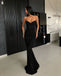 Sparkly Black Sequin Spaghetti Straps Mermaid Backless Prom Dresses, FC2123
