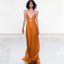 Spaghetti Straps Deep V-Neck Backless A-Line Organza Prom Dresses, FC2155