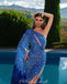 Luxury One Shoulder Sequin Mermaid Long Sleeve Sexy Side Slit Long Prom Dress, FC4107