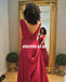 Sexy V-Neck Backless Slit Prom Dresses, Inexpensive Sleeveless A-Line Prom Dresses, KX1293