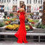 Red Off shoulder Mermaid Backless Sexy Jersey Sweetheart Prom Dresses, FC1370